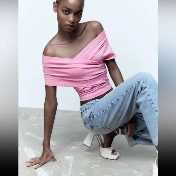 Zara wrap top pastel pink - Picture 10 of 13